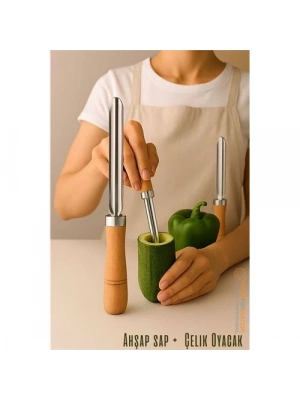 ® Oyacak - Dolmalık Kabak ve Biber Patlıcan Oyacağı 304 Paslanmaz Çelik