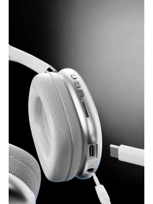 ® P9 Air Max Kablosuz 5.0 Mikrofonlu Bluetooth Kulaklık Beyaz Yüksek Ses Kaliteli