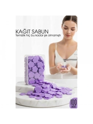 ® Parfümlü Elde Eriyen Kağıt Sabun - 100 lü paket Sihirli Sabun – Hijyenik Seyahat Kutusu