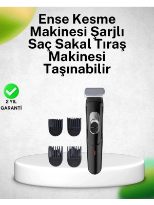 ® Paslanmaz Bıçaklı, Şarjlı ve Sessiz Saç Sakal Kesme Makinesi – Ev Kullanımı İçin İdeal