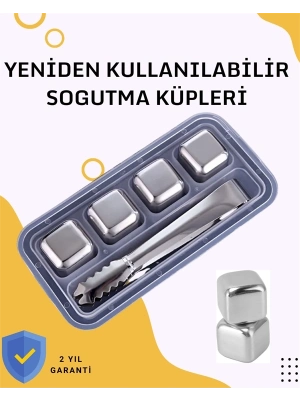 ® Paslanmaz Metal Buz Küpleri-Çok Amaçlı Kullanıma Uygun