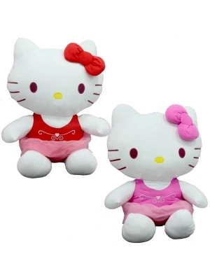 ® Peluş Hello Kitty Elbiseli Kurdeleli 36 cm