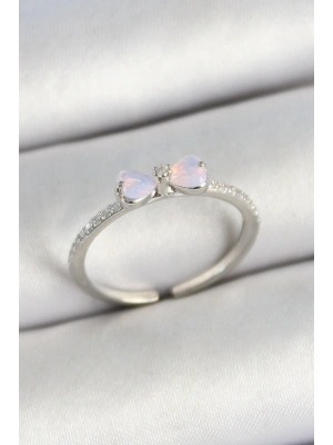 ® Pirinç Fiyonk Figürlü Zirkon Taşlı Gold Renk Ayarlanabilir Kadın Yüzük