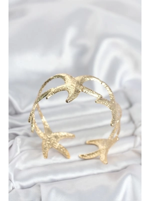 ® Pirinç Gold Renk Deniz Yıldızı Model Kadın Bileklik