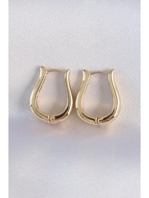 ® Pirinç Gold Renk İçi Boş Gül Küpe