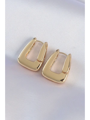 ® Pirinç Gold Renk Kalın Küpe