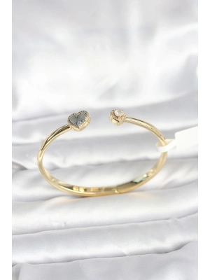 ® Pirinç Gold Renk Kalpli Model Kadın Kelepçe Bileklik