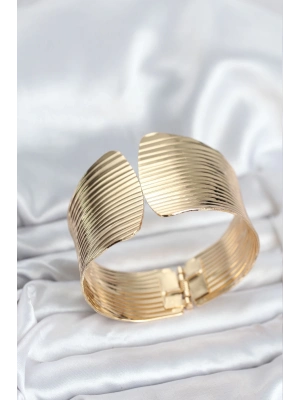 ® Pirinç Gold Renk Levha Model Kadın Bileklik