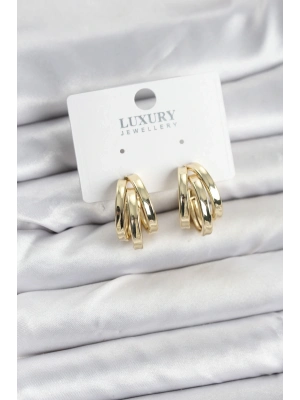 ® Pirinç Gold Renk Vintage Halka Model Kadın Küpe