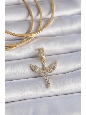 ® Pirinç Gold Renk Zirkon Taşlı Mikail Model Ajda Charm