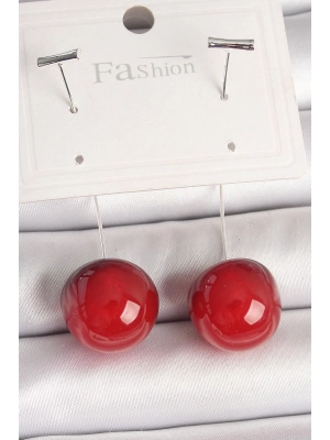 ® Pirinç Gümüş Renk Çivi Kiraz Model Kadın Küpe