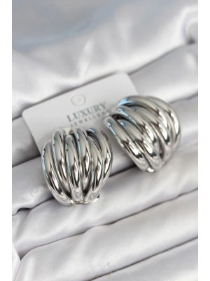 ® Pirinç Gümüş Renk Vintage Kadın Küpe