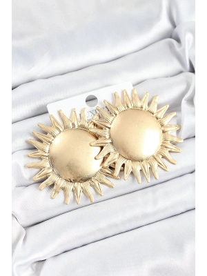 ® Pirinç Güneş Model Gold Renk Kadın Küpe