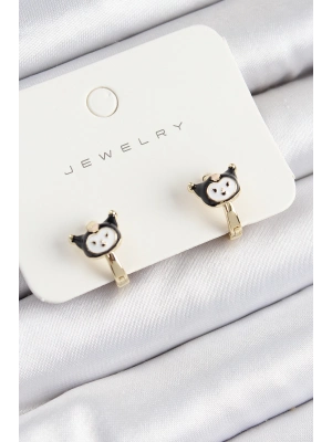 ® Pirinç Kuromi Model Gold Renk Çocuk Küpe