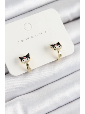 ® Pirinç Kuromi Model Gold Renk Çocuk Küpe