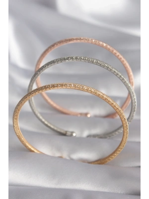 ® Pirinç Mix Renk Hasır Model Zirkon Taş Detay Kadın Bileklik Seti