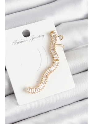 ® Pirinç Su Yolu Model Gold Renk Sağ Kıkırdak Küpe