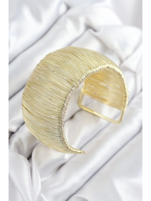 ® Pirinç Tel Sarma Model Gold Renk Kadın Bileklilk