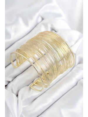 ® Pirinç Tel Sarma Model Gold Renk Kadın Bileklilk