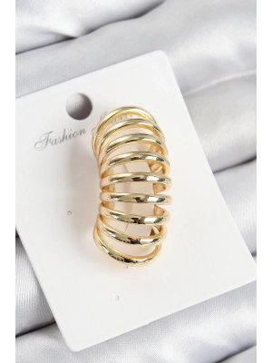 ® Pirinç Yay Model Gold Renk Sağ Kıkırdak Küpe