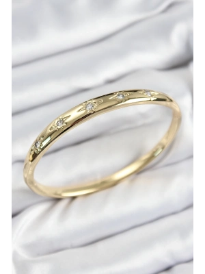 ® Pirinç Zirkon Taşlı Kutup Yıldızı Model Gold Renk Kadın Kelepçe