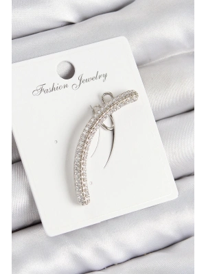 ® Pirinç Zirkon Taşlı Model Gümüş Renk Sağ Kıkırdak Küpe