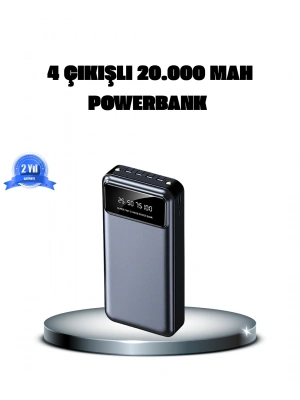 ® Powerbank 20000 mAh 4 Çıkışlı Hızlı Şarjlı ve LED Göstergeli