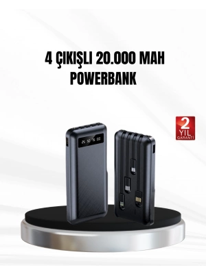 ® Powerbank 20000 mAh LED Fenerli ve Çoklu Güvenlik Korumasına Sahip
