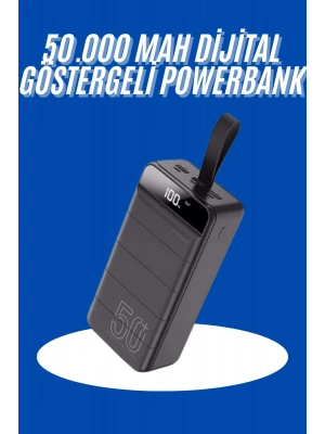 ® Powerbank 50.000 Mah Dijital Göstergeli Taşınabilir 4 Portlu Hızlı Powerbank