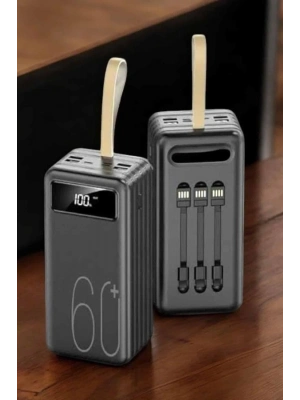 ® Powerbank 60.000 MAH 4 Portlu Uzun Şarj Süreli Dijital Göstergeli