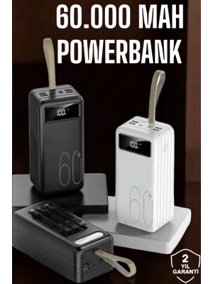 ® Powerbank 60.000 MAH Dijital Göstergeli 4 Portlu Taşınabilir