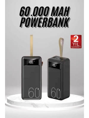 ® Powerbank 60.000 Mah Taşınabilir Şarj Hızlı El Fenerli Dijital Göstergeli