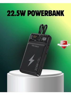 ® Powerbank Dahili Ekranlı 10000 mAh Çift Kablolu