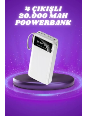 ® Powerbank Şarj Cihazı 4 Çıkışlı 20.000 MAH Powerbank Taşınabilir Çoklu Giriş