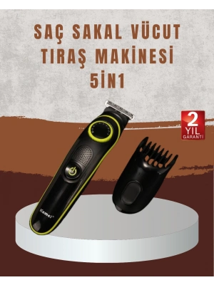 ® Profesyonel Erkek Saç Sakal Şekillendirme ve Vücut Bakım Seti Şarjlı Tıraş Makinesi