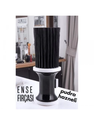 ® Pudra Hazneli Ense Fırçası Saç Temizleme Fırçası - Berber Temizlik Fırçası- Kuaför Berber Malzemesi