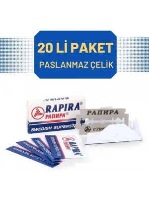 ® Rapira 20 Adet Çelik Tıraş Jileti