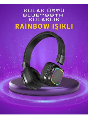 ® Renkli Işık Efektli Bluetooth 5.3 Müzik Kulaklığı