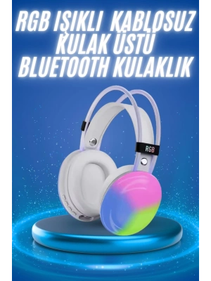 ® RGB Işıklı Yüksek Ses Kaliteli Kablosuz Kulak Üstü Bluetooth Kulaklık