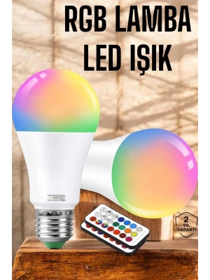 ® RGB Led Lamba Led Işık Ampul Renk Değiştirebilen 100 Watt