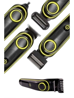 ® Saç Sakal Şekillendirici Tıraş Makinesi 5 Başlıklı Paslanmaz Çelik Bıçaklı Unısex