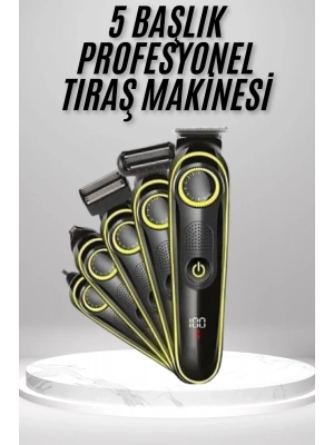 ® Saç Sakal Vücut Tıraş Makinesi 5in1 Kablosuz Burun Kulak Tıraş Makinesi