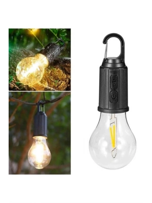 ® Şarjlı Aydınlatma Ampul Tasarımlı Ambians Işık Askılı Kamp Lambası