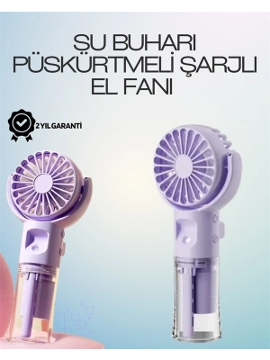 ® Şarjlı Buğu Fanı – Nemlendirici Sis Fonksiyonlu, Tip-C Girişli, Taşınabilir Masa Fanı