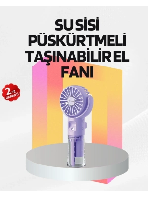 ® Şarjlı Su Buharlı El Vantilatörü – Taşınabilir Serinletici Fan