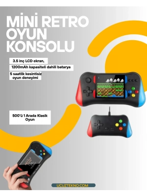 ® Şarjlı Taşınabilir Oyun Konsolu – X7M Retro Game Box