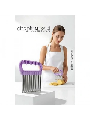 Şekilli Pratik Cips Dilimleyici Paslanmaz Çelik  – 9x13 cm 722424