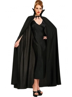 Siyah Renk Yakalı Halloween Pelerini 120 cm