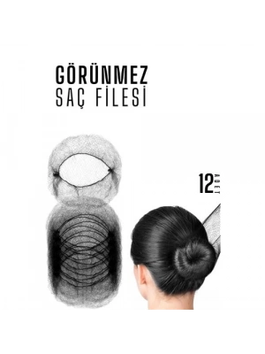 ® SİYAH Saç Filesi Görünmez 12 ADET