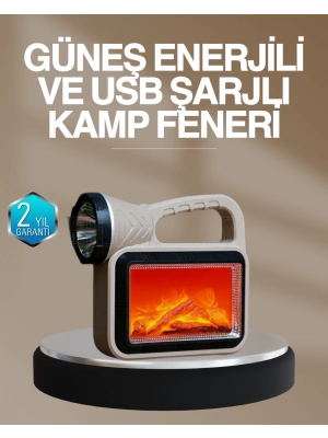 ® Solar COB Alev Efektli Lamba – Güneş Enerjili, Suya Dayanıklı, Taşınabilir